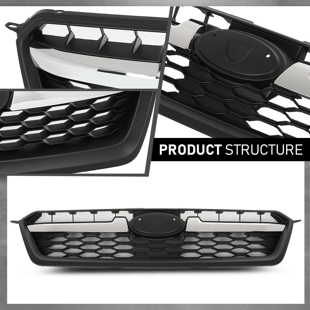G-PLUS Front Bumper Grille Honeycomb Grill Compatible with Subaru Impreza 2012-2014 91122FJ000