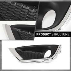 G-PLUS Bumper Fog Light Covers Bezel Compatible with Jeep Compass 2017-2019 Pair Additional Angle