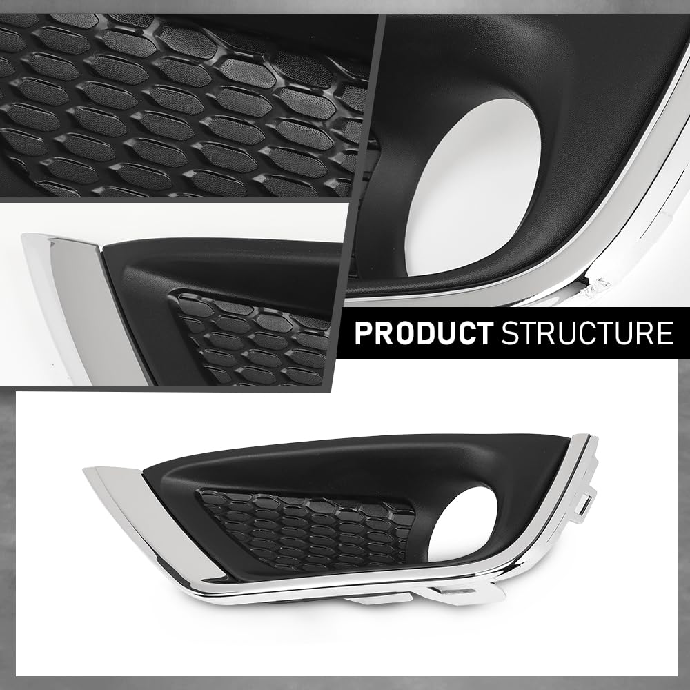 G-PLUS Bumper Fog Light Covers Bezel Chrome Trim Compatible with Jeep Compass 2017-2019 Pair 5US54RXFAB