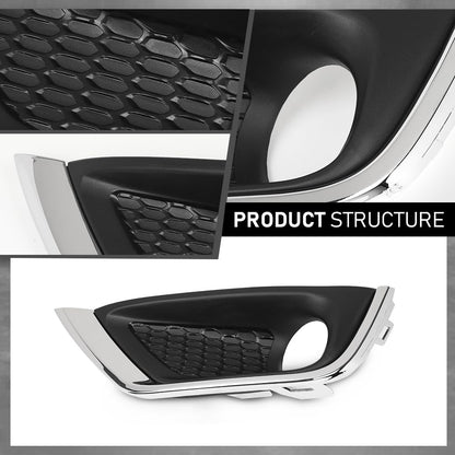 G-PLUS Bumper Fog Light Covers Bezel Chrome Trim Compatible with Jeep Compass 2017-2019 Pair 5US54RXFAB