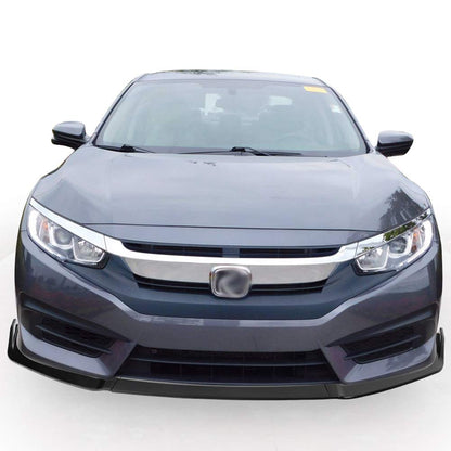 Matt Black Front Bumper Lip Trim Protection Splitter Spoiler Body Kit Compatible for Honda Civic 2016-2018 Lower Bumper