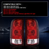 G-PLUS Tail Lights Lamps w/Bulbs & Wiring Harness Compatible with GMC Sierra 1500 2500 3500HD 2007-2013 Left+Right Red Lens Taillamps Brakelights Luces Traseras Faros TraserosAssembly