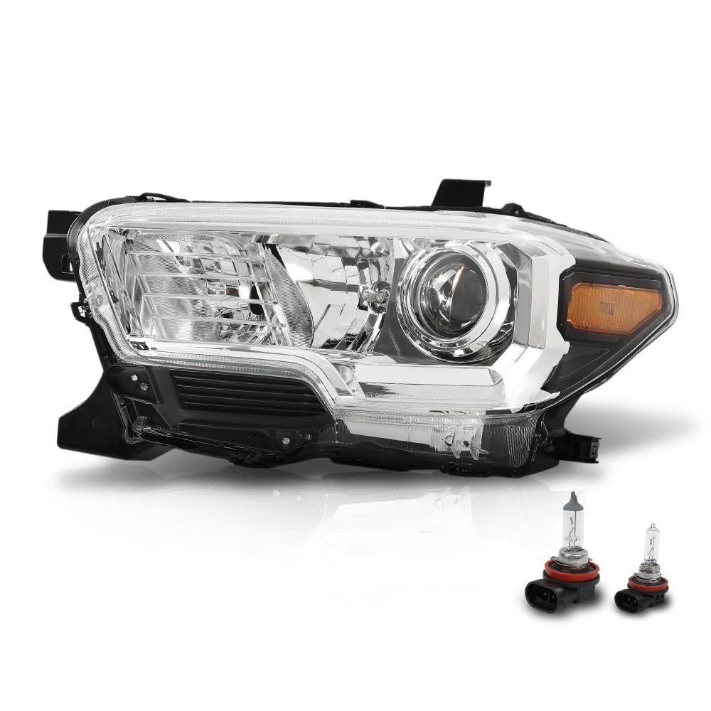 G-PLUS Headlight Assembly Left Side Compatible with Toyota Tacoma SR5 Crew Cab/Extend Cab Pickup 2019-2023 White and Black