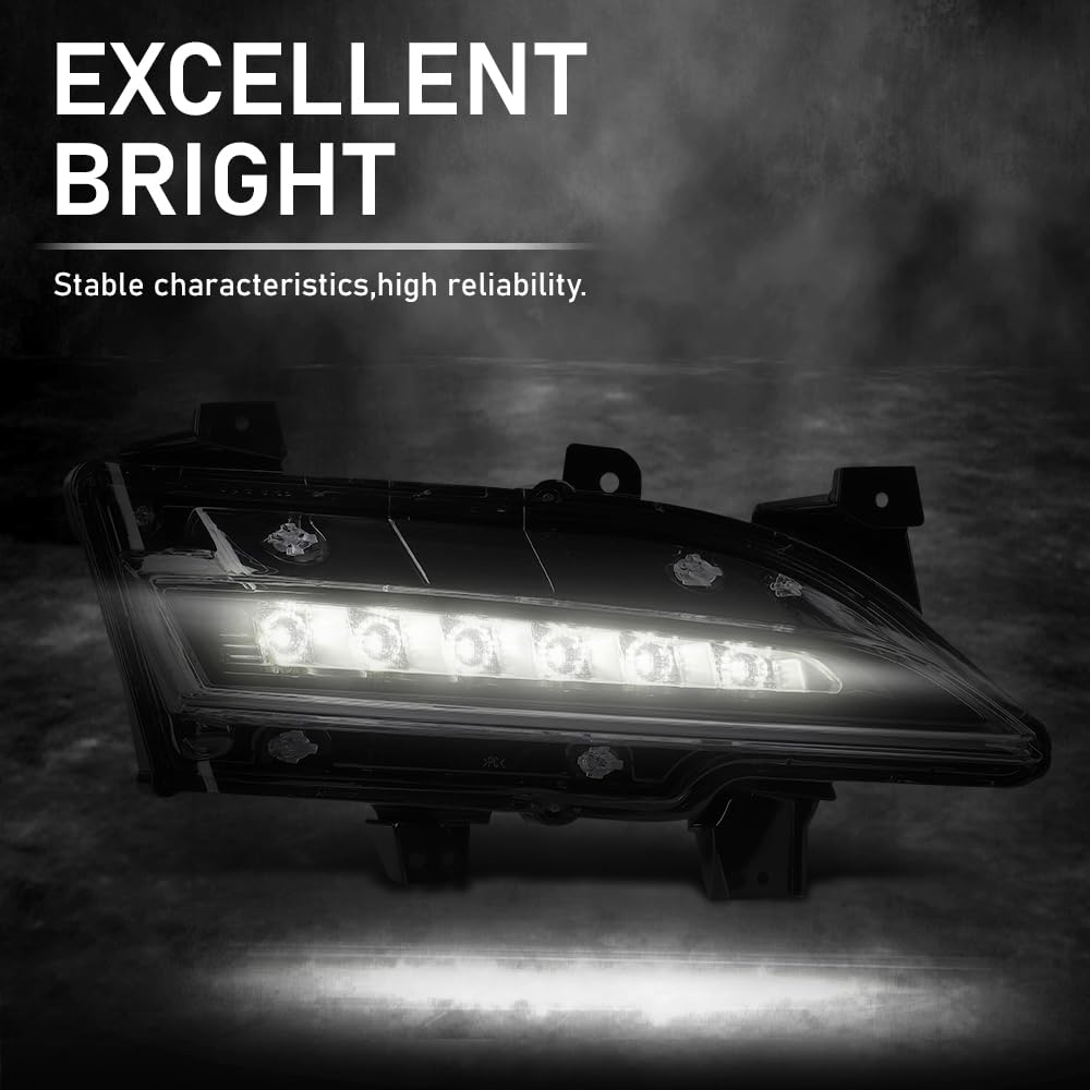 G-PLUS LED Front Fog Light Daytime Running Light Lamp Right Passenger Side Compatible with Lincoln MKC 2015-2018 EJ7Z13200C, FO2563100 Black