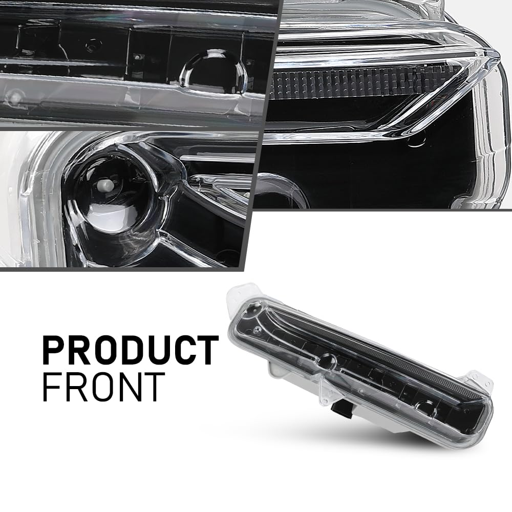 G-PLUS Fog Light Lamp Compatible with Lincoln MKX 2016-2017 FA1Z-13200-C, FA1Z13200C Black Front Right