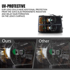 G-PLUS LED DRL Headlights for Chevy Silverado 1500 2500 3500 2007-2014 Black Housing Amber Reflector Product Details