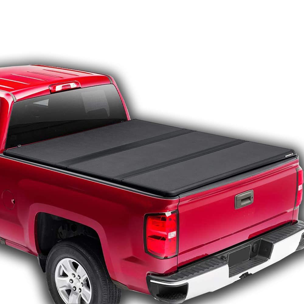 G-PLUS T3 Tri-Fold Hard Lock 6.6Ft Truck Tonneau Cover Compatible with 1999-2007 Chevy/GMC | ONLY Fits 2007 Classic Body | NOT Fit Flareside/Stepside Models