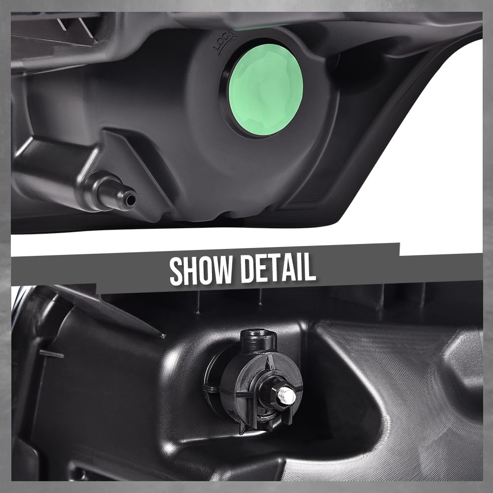 G-PLUS Headlights Assembly, Compatible with 2009 2010 2011 2012 2013 F150(NOT Fit LED Style,Only Fit without LED Style) bumper Headlamp, Smoky lens Chrome Housing Amber Reflector