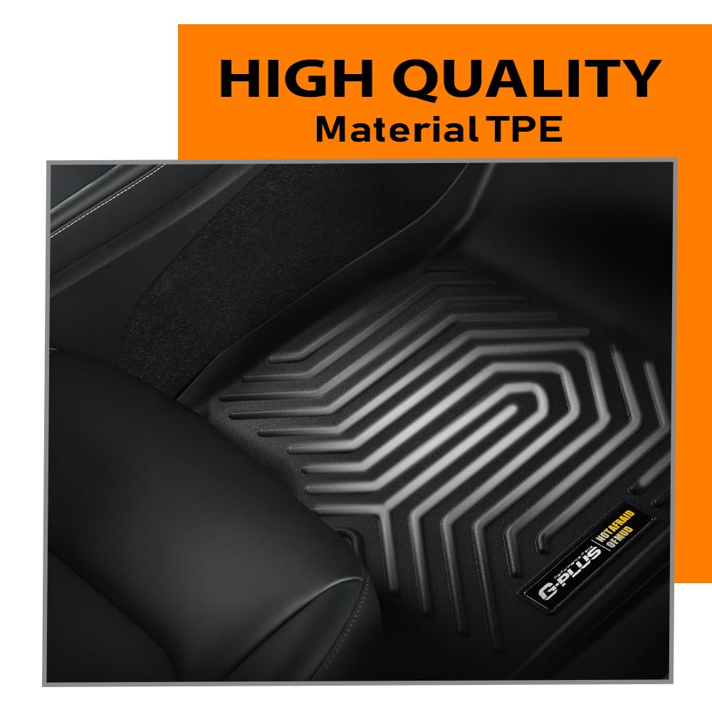 G-PLUS Floor Mats Compatible with Hyundai Palisade 2020-2024, TPE Custom Fit All Weather Protection Anti-Slip Floor Liners,1st & 2nd Floor Mats