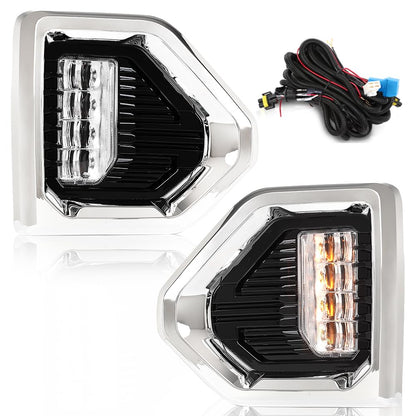 G-PLUS LED Fog Lights w/Switch & Bezel Left and Right Side Compatible with GMC Sierra 1500 Denali/SLT/AT4 models only 2019-2021,Not fit for Elevation/SLE/Base models GM2592331 GM2593331