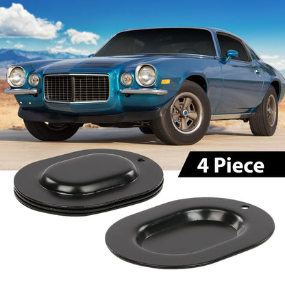 G-PLUS Trunk Floor Pan Drain Plug Plate Set Compatible with A-body/Chevelle/GTO/442/GS 1967-1972,Fit All GM Big Car & All GM 1967-1977,Fit Chevy Camaro/Pontiac Firebird 1967-1981 4 PCS Metal