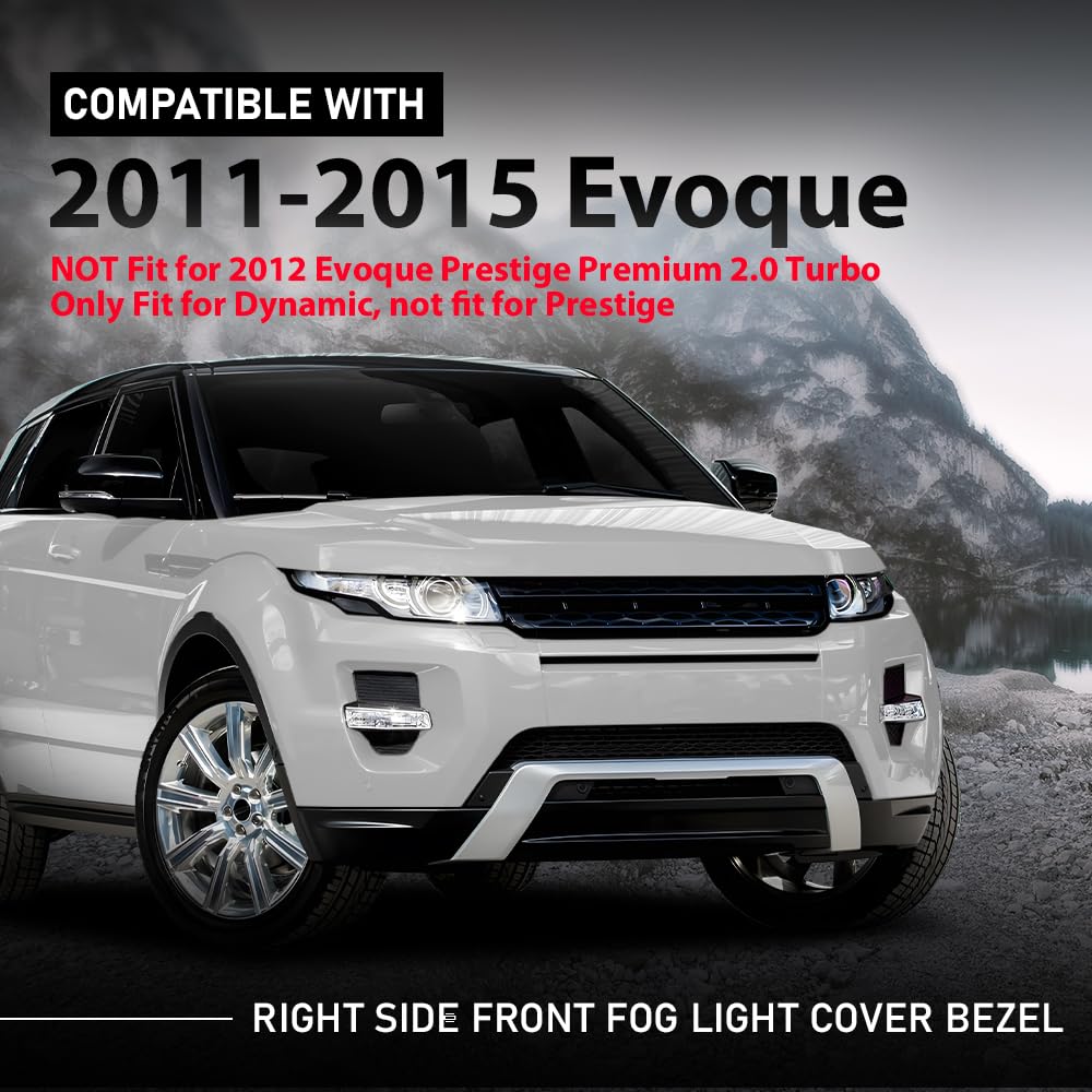 G-PLUS Right Front Fog Light Cover Bezel Lamp Compatible with Land Range Rover Evoque 2011-2015