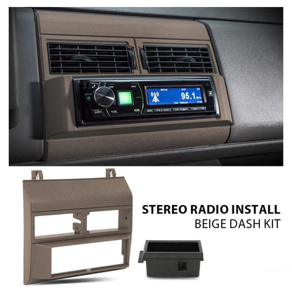 G-PLUS Single Din Radio Stereo Dash Kit Beige w/Storage Pocket Compatible with 1992-1994 Chevy Crew Cab Dually/Fits 1992-1994 Chevy Blazer Full Size/Fits 1988-1994 Chevy Pickup Full Size