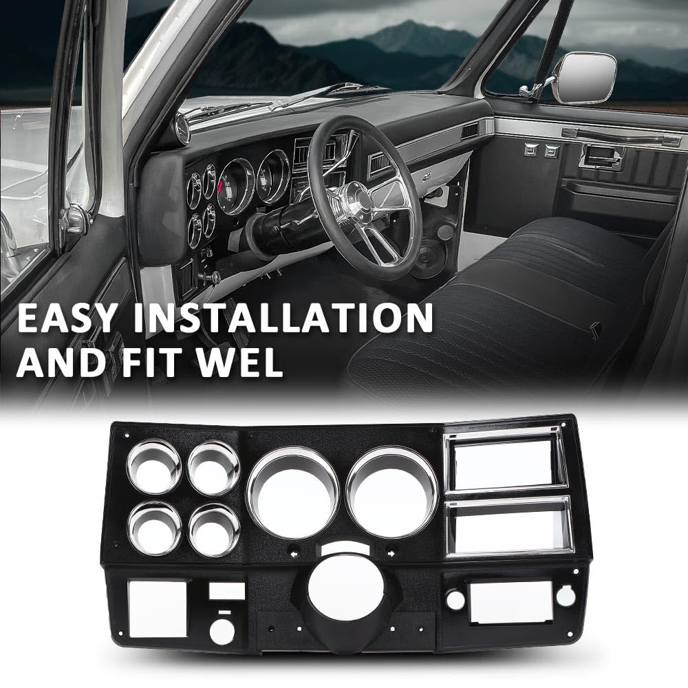 G-PLUS Truck Dash Bezel Panel with A/C Wiper Switch Hole Lower Cover Compatible with Chevy GMC Truck Blazer Suburban 1981-1983 Black 14023004