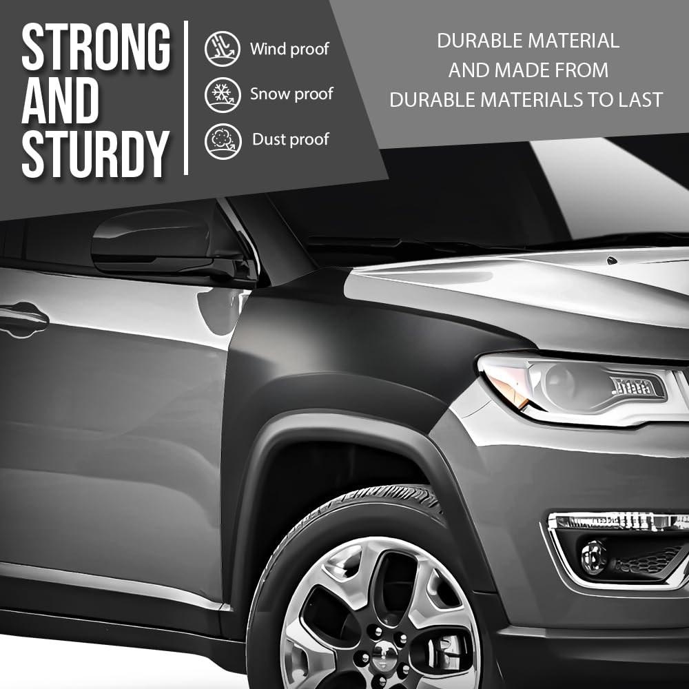 G-PLUS Front Fender Driver and Passenger Side Compatible with Jeep Compass 2017 2018 2019 2020 2021 2022 2023 2024 CH1240288, CH1241288 Black