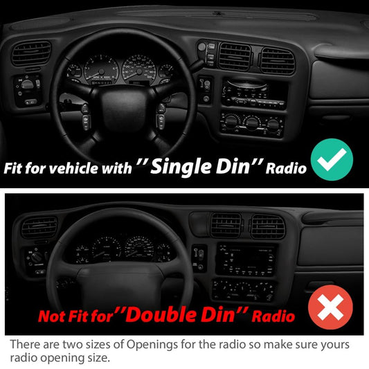 G-PLUS Dashboard Cover Single Din Compatible with Chevy Blazer S10/GMC Jimmy Sonoma 1998-2004 Dash Trim Bezel Cover (Black)