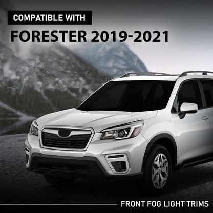 G-PLUS Front Fog Light Cover Bezel Trims, Compatible with Subaru Forester (submodel: Premier, Touring) 2019-2021, LH Driver & RH Passenger Side 2PCS, 57731SJ120, 57731SJ130