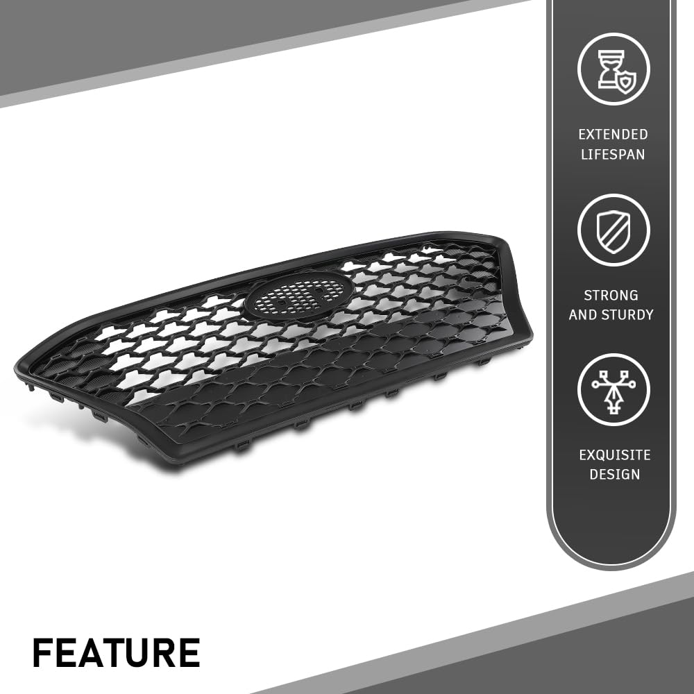 G-PLUS Front Bumper Radiator Grille Compatible with Hyundai Kona 2018-2021 Black 86350J9000