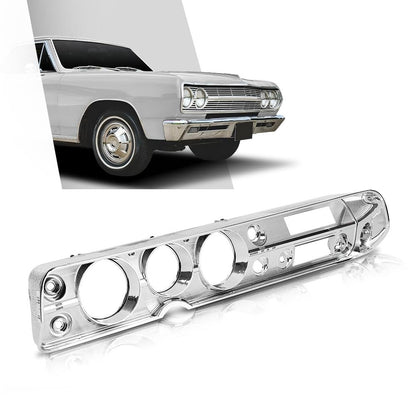 G-PLUS Dash Bezel Compatible with 1965 Chevy Chevelle El Camino with A/C Silver