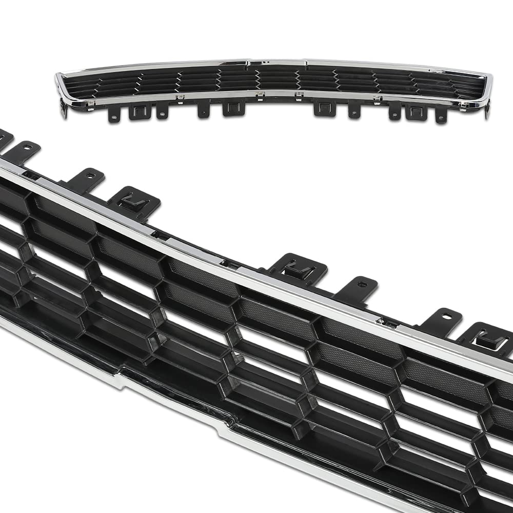 G-PLUS Front Upper Bumper Grille Grill Chrome Compatible with 2012-2016 Chevy Sonic 95215846 Bumper Grille Trim