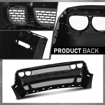 G-PLUS Front Bumper Kit Cover & Grille & Lip & Fog Light Covers Fit 2015 2016 2017 2018 2019 2020 2021 2022 2023 Dodge Challenger Hellcat Style Full Bumper Replacement, Not Fit Demon Models Black