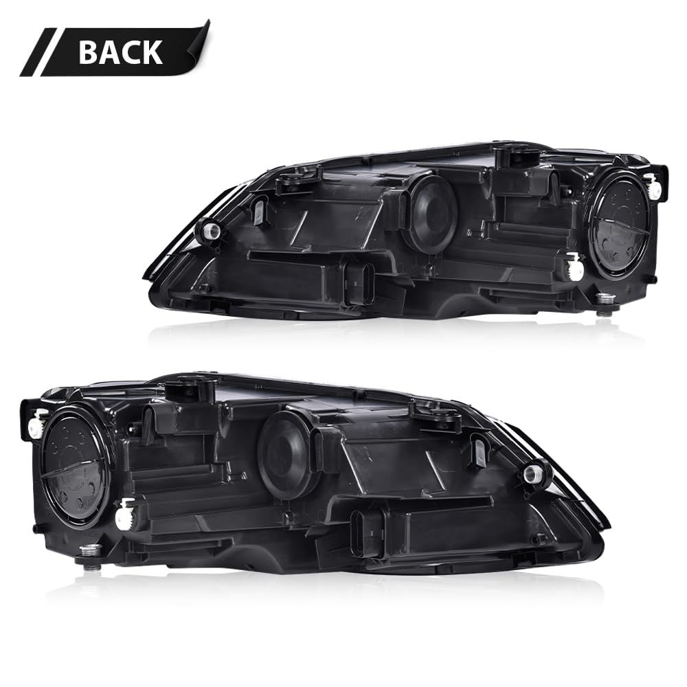 G-PLUS Headlights Headlamps w/Bulbs Compatible with Volkswagen Jetta 2011-2018 Left Right VW2502146, VW2503146 Clear Lens Black Housing Amber Reflector
