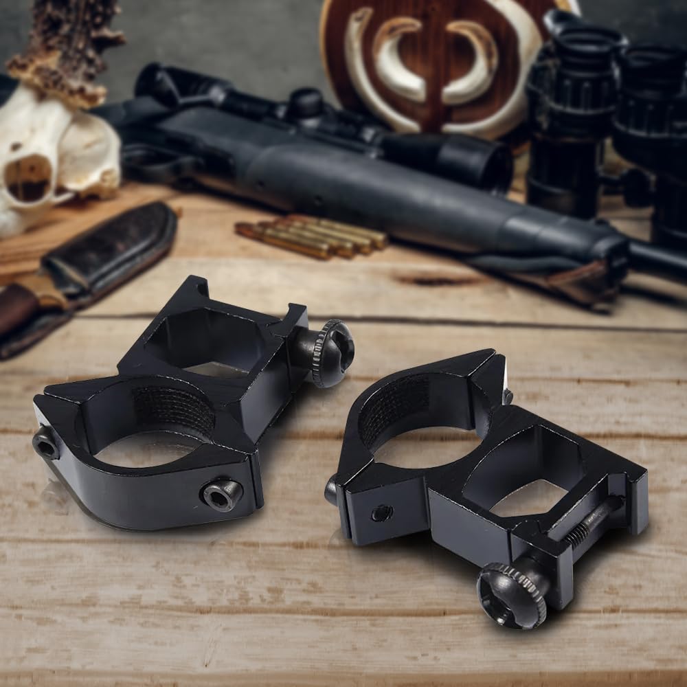 G-PLUS Scope Rings Mount Fit 1" Diameter 10mm 3/8" High Profile See-Thru Dovetail 2PCS Black
