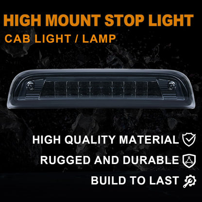 G-PLUS Rear Roof Center LED Third 3rd Brake Cargo Light Compatible with Chevy Silverado GMC Sierra 1500 2500 HD 3500 HD 2014 2015 2016 2017 2018 (Smoke Lens)