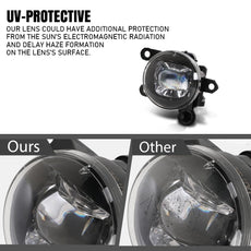 G-PLUS Fog Lights 2PCS for Volvo XC40 2018-2020 Polestar 2 2021-2023 Black Additional Angle