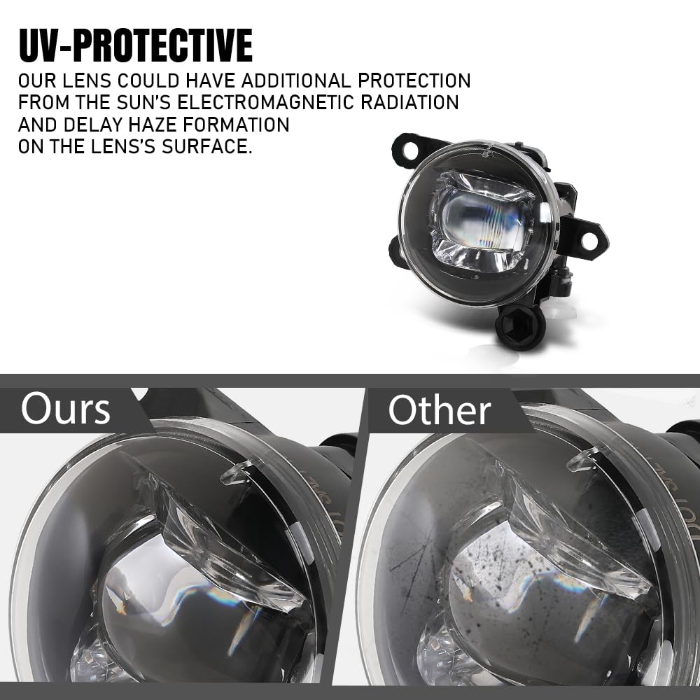 G-PLUS Front Left & Right Fog Light Lamp Compatible with Volvo XC40 2018-2020 Fit Polestar 2 2021-2023 31689174, 31689175 Black