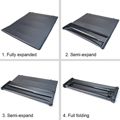 G-PLUS Soft Fold Four-FOLD Truck Bed Tonneau Cover 1999-2018 Compatible with Ford F250 F350 F450 Super Duty | Fits 6.8' 6.8ft Bed