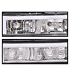 G-PLUS LED DRL headlights, Compatible with 1994 1995 1996 1997 1998 1999 GMC C1500 K1500 Yukon bumper Headlamp, Clear lens Chrome Housing Amber Reflector