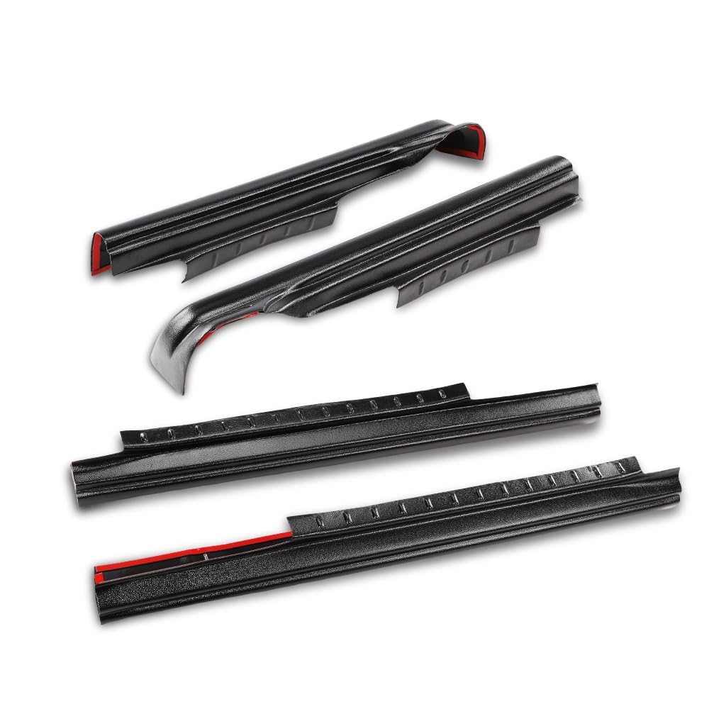 G-PLUS Rocker Panel Covers Compatible with Chevy Silverado 1500 Extended Cab 2014-2018 Black