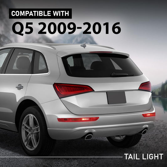 G-PLUS Rear Bumper Tail Lamps Brake Lights Set, Compatible with Audi Q5 2009-2016, LH & RH 2PCS, 8R0945095, 8R0945095B