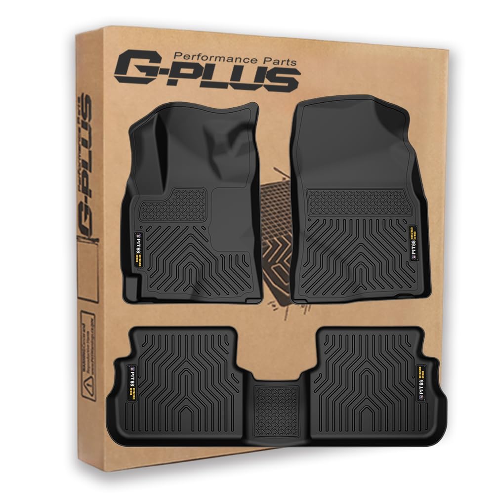 G-PLUS Floor Mats Compatible with Toyota Corolla/Matrix 2009-2013/Fits Pontiac Vibe 2009-2010 TPE All Weather Full Cover Protection 3 Piece,Black Floor Liners
