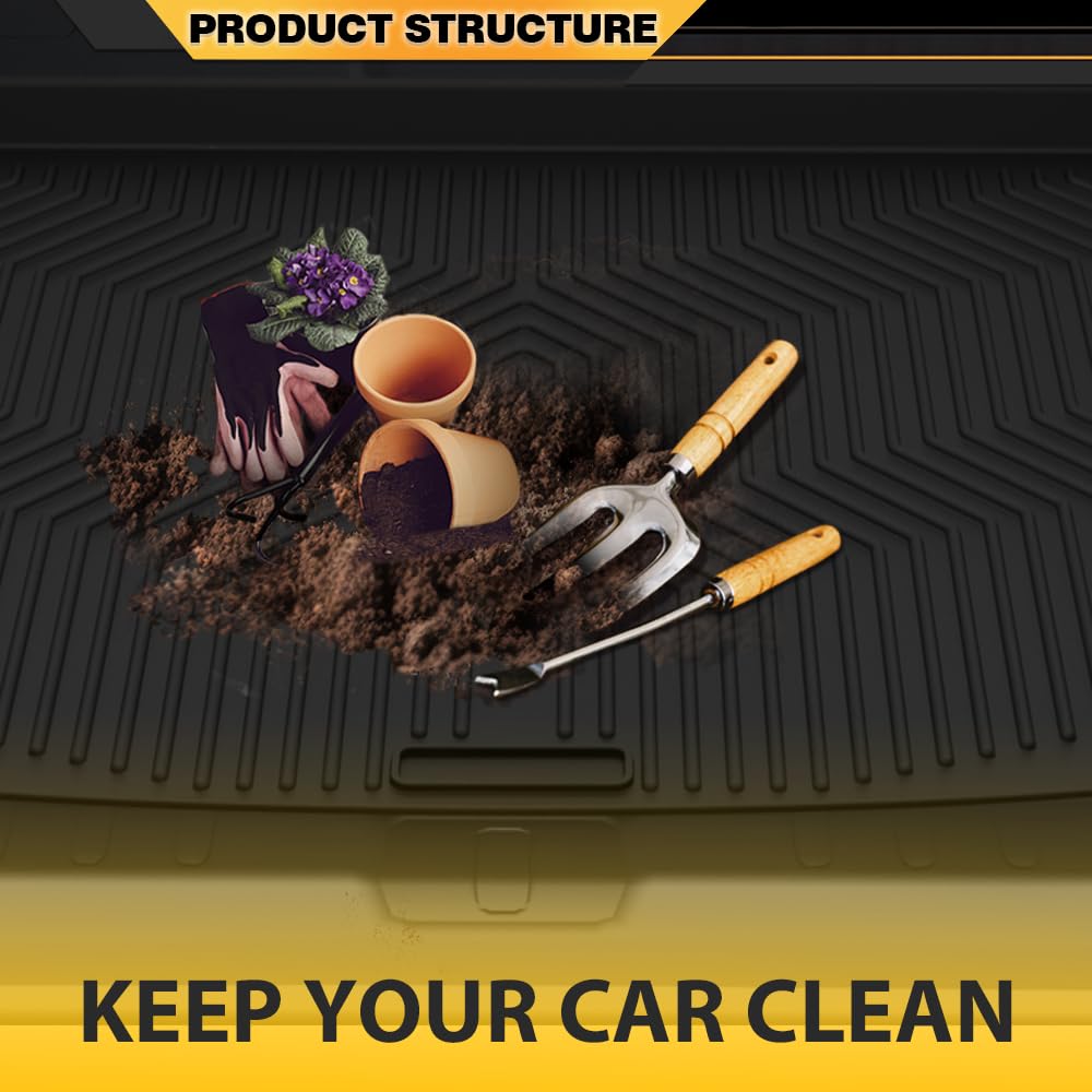 TPE Cargo Liner Mat Compatible with Honda HRV 2023 2024 2025, Black Trunk Mat All Weather Full Cover Protection
