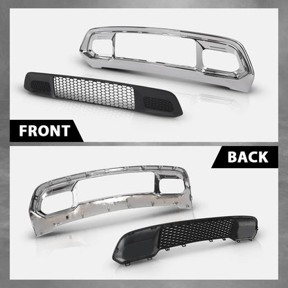 G-PLUS Front Lower Grille & Bumper Grill Bezel Chrome Compatible with Jeep Grand Cherokee 2017-2022 5ZM53SZ0AA