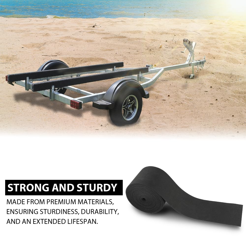 G-PLUS 12" x 100' Outdoor Ribbed Marine Carpet, Boat Trailer Bunk Carpet, Fit Boat Trailer Bunks Runner Docks Black