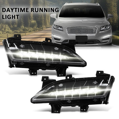 G-PLUS Pair LED Fog Lights Daytime Running Lamps, Compatible with Lincoln MKC 2015-2019, LH Driver & RH Passenger Side 2PCS, EJ7Z13200D, FO2562100