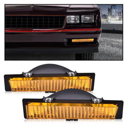 G-PLUS Signal Light Parking Lamps Compatible with Chevy Monte Carlo SS 1983-1988 /Fit Chevy Monte Carlo 81-86 (not fit LS 86-88) Amber lens Driver & Passenger Side 919025 919026 261303TA0A 261353TA0A