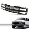 G-PLUS Front Bumper Grille Grill Black Compatible with Chevy Silverado Blazer C/K 1500 2500 3500 Suburban Tahoe 1994-2000 For Models with Composite Headlights 15981092 GM1200239