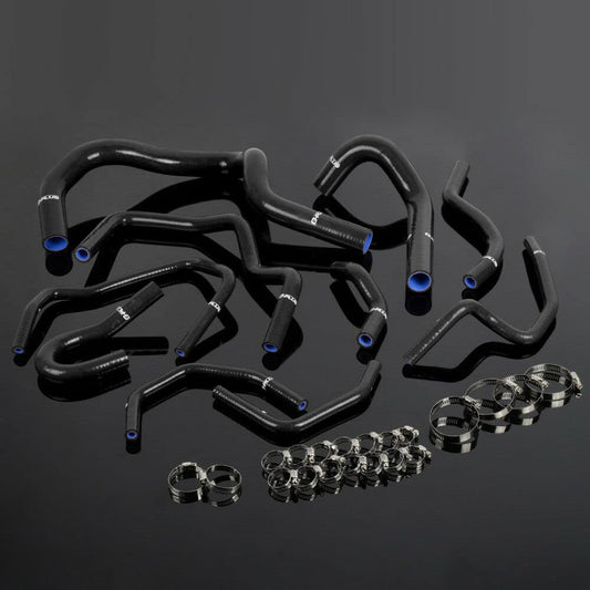 G-PLUS Silicone Radiator Coolant Hose Pipe Kit w/Clamps Compatible with 1998-2001 Honda CRV MK1 Black 10 PCS