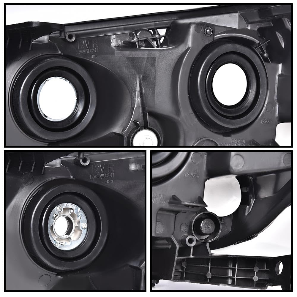 G-PLUS One Right Passenger Side Headlight Compatible with Honda Accord 2013 2014 2015 Headlamp Halogen Clear Lens Black Housing Amber ReflectorBumper Headlamps,faros delanteros
