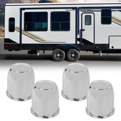 G-PLUS 4pcs Push Through Chrome Wheel Center Caps Fit 3.18" Rims Center Bore Dimensions Only Center Bore Trailer Rim Scratched(Not Fit on OEM Rims)