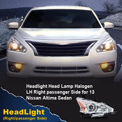 G-PLUS Headlights Compatible With 2013 2014 2015 Nissan Altima 4-Door Sedan Factory Style Automotive Halogen Model Headlamps,Black Passenger Side (Right),faros delanteros