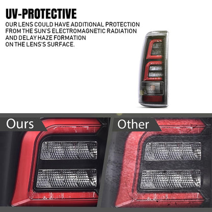 G-PLUS Rear LED Tail Light Assembly Fit Chevy Silverado 1500 2500 99-02 /Fit GMC Sierra 1500 2500 99-06,Driver & Passenger Brake Lamps,Clear/Black w/Red light Bar Luces Traseras Faros Traseros