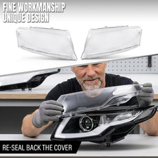 G-PLUS Headlight Lens Cover for Audi A8 D3 2005-2010 Clear Side View