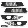 G-PLUS Fog Light Grill Bezel Cover Compatible with 2016-2018 Audi A4 B9 S-LINE only/Fits 2016-2018 Audi S4 B9/NOT Fit models with standard bumper 8W0807681F, 8W0807682F