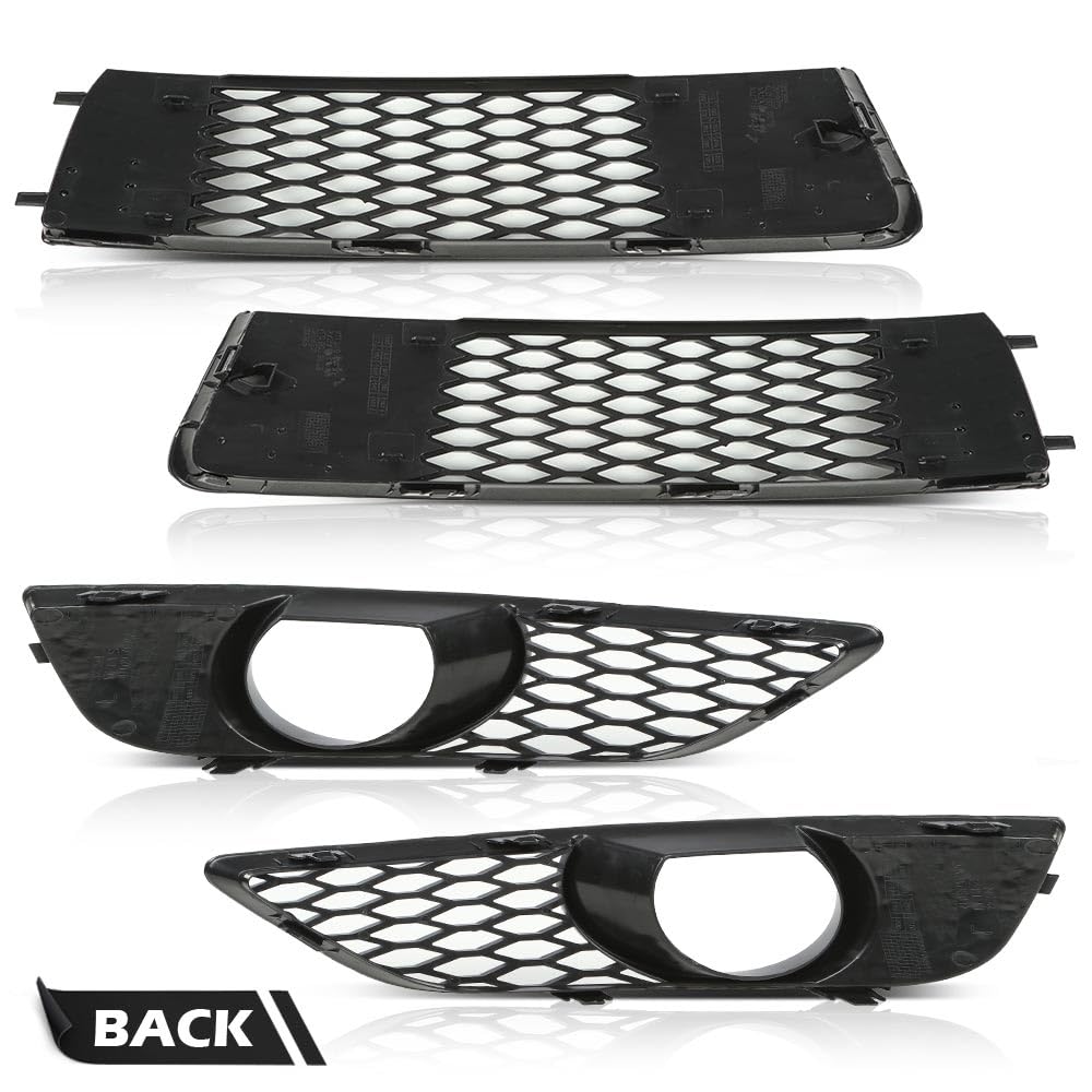 G-PLUS Fog Light Grill Bezel Cover Compatible with 2016-2018 Audi A4 B9 S-LINE only/Fits 2016-2018 Audi S4 B9/NOT Fit models with standard bumper 8W0807681F, 8W0807682F