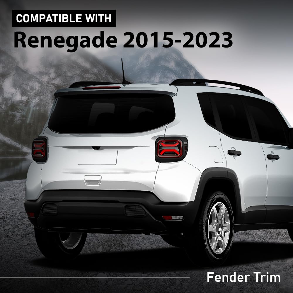 G-PLUS Rear Door Molding Fender Flare Trim Compatible with Jeep Renegade 2015-2023 Fender Flares Wheel Opening Panel 5XB66LXHAA, CH1791104 Right Passenger Side